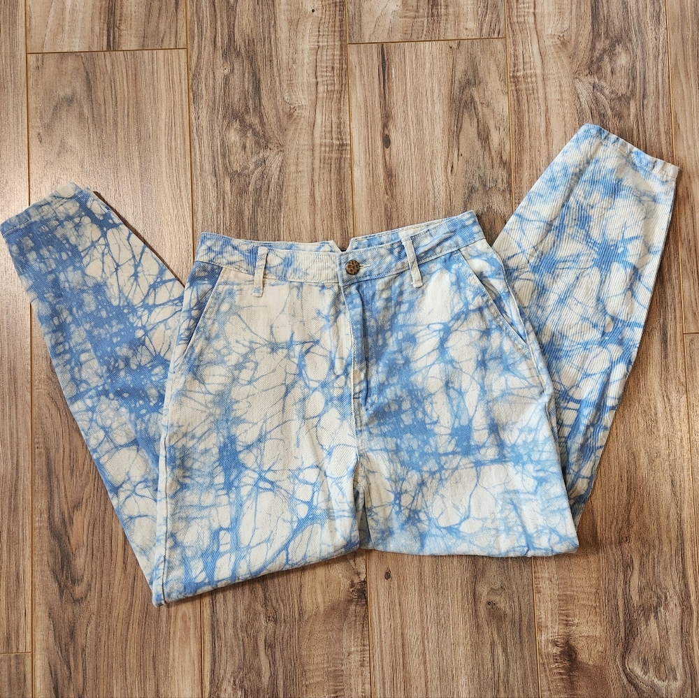 Rachel Comey Blue Marbled Bleached Tie Dye Jeans